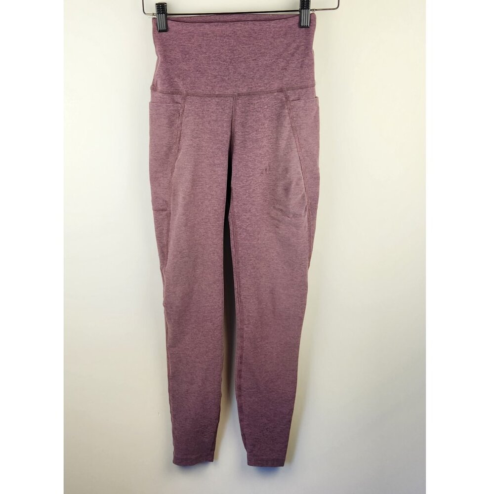 *FLAWED* Beyond Yoga Purple Spacedye Out of Pocket Midi Leggings S